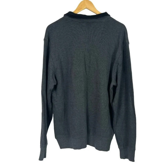 Van Heusen Flex Mens Pullover Sweater Gray 1/4 Zip Mock Neck Size Large - Picture 2 of 4